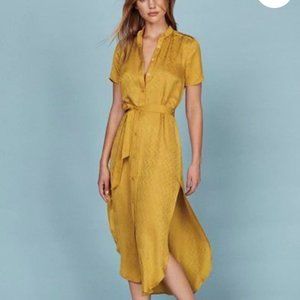 Reformation Magda Dress in Sunflower Yellow Silk